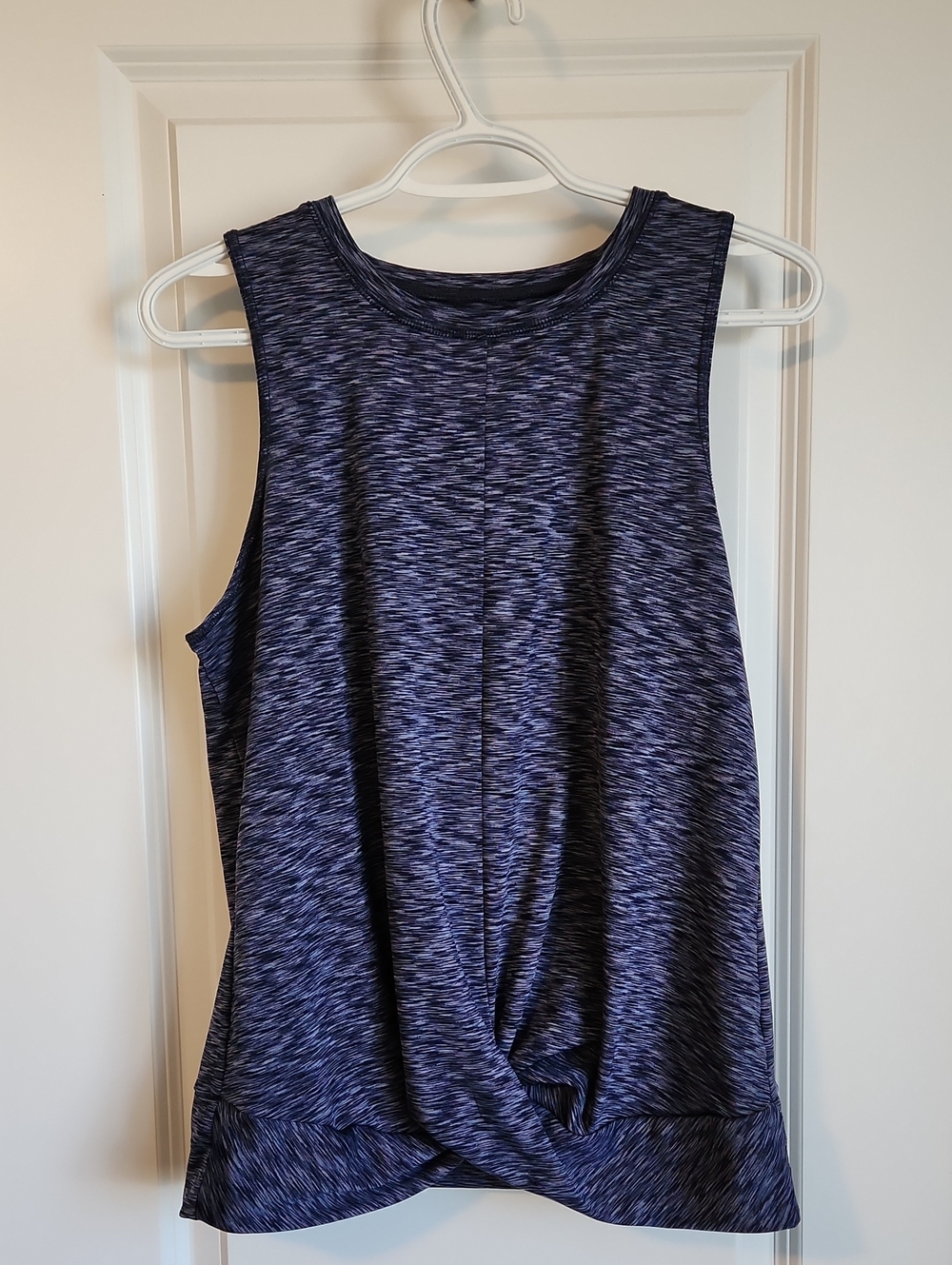 Ricki's Navy Space-Dye Twist-Hem Tank